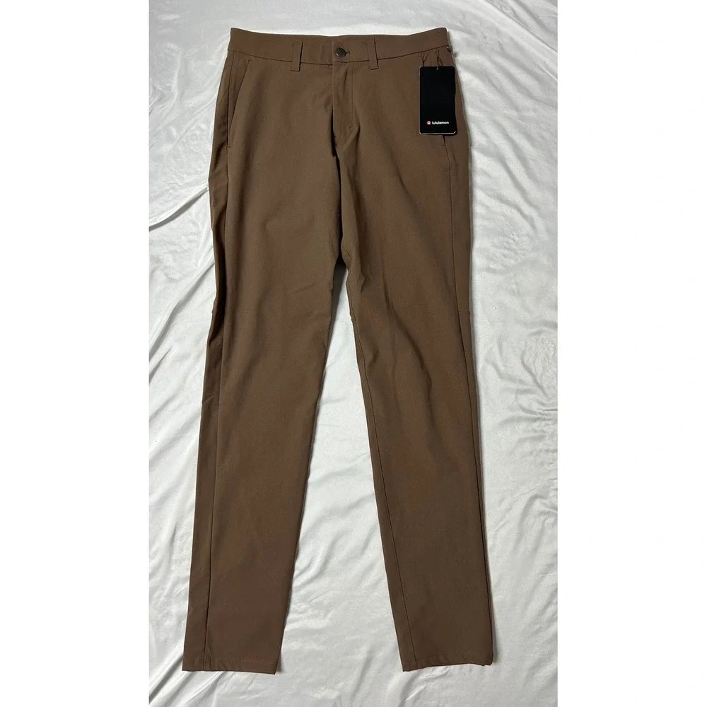 NWT Lululemon Commission Pant Slim 34L Warpstreme Brown Chino 31 LM5AF3S DMOC